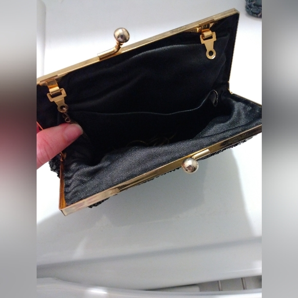 Beaded Black Petite Evening Clutch - Picture 2 of 5